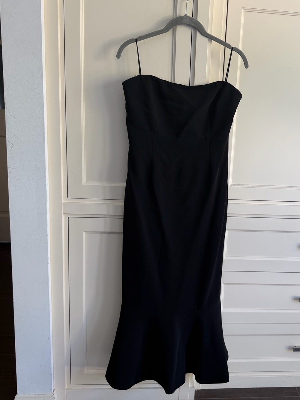 cinq a sept Black Strapless Mermaid Gown